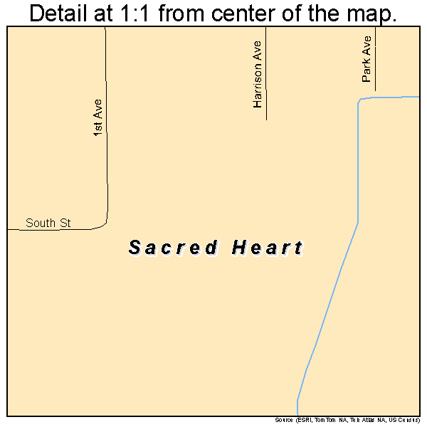 Sacred Heart, Minnesota road map detail