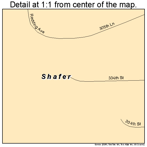 Shafer, Minnesota road map detail