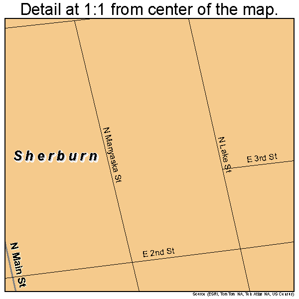 Sherburn, Minnesota road map detail