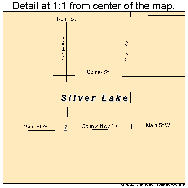 Silver Lake, Minnesota road map detail
