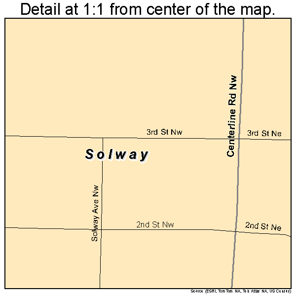 Solway, Minnesota road map detail