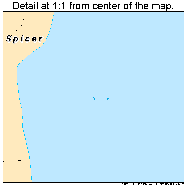 Spicer, Minnesota road map detail