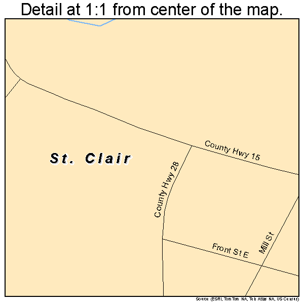 St. Clair, Minnesota road map detail