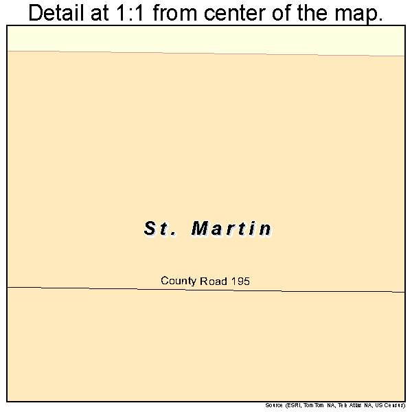 St. Martin, Minnesota road map detail