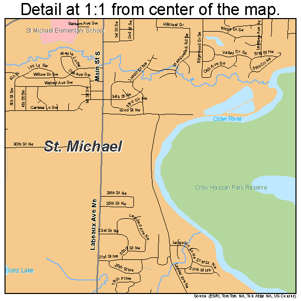 St. Michael, Minnesota road map detail