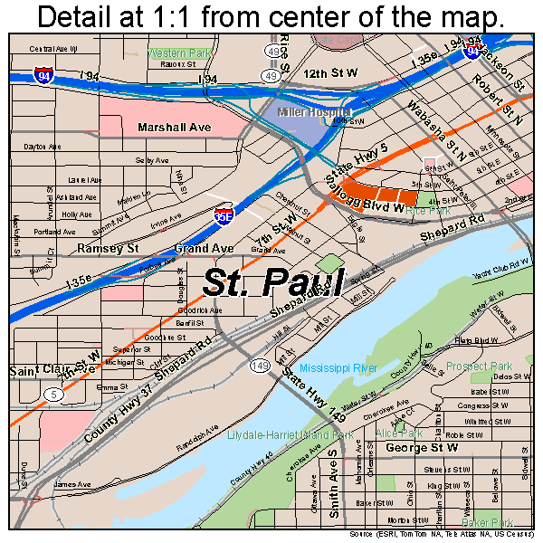 St. Paul Minnesota Street Map 2758000