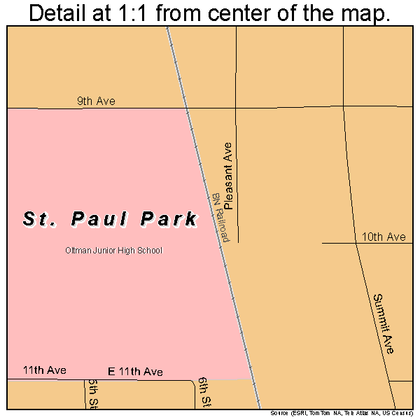 St. Paul Park, Minnesota road map detail