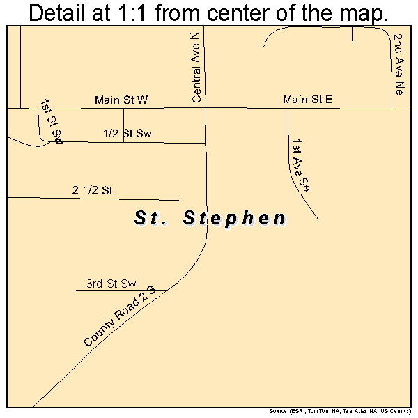 St. Stephen, Minnesota road map detail