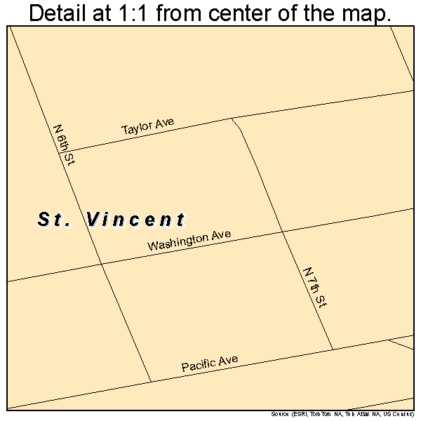 St. Vincent, Minnesota road map detail