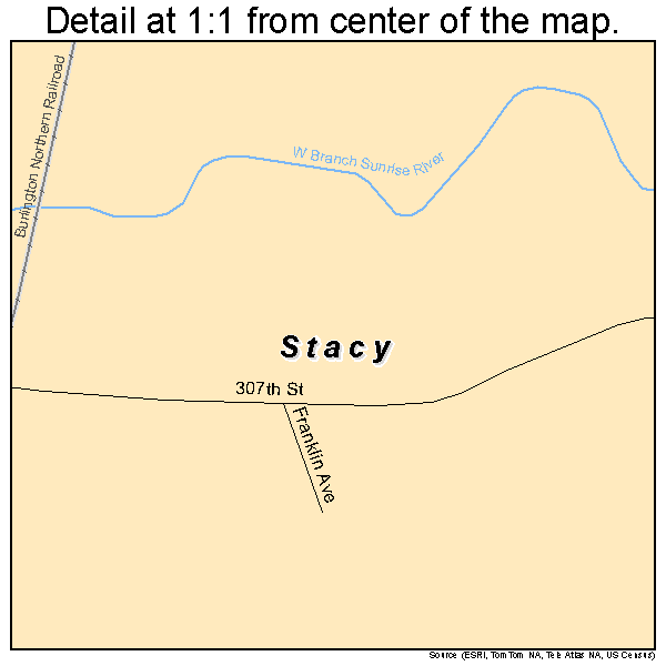 Stacy, Minnesota road map detail