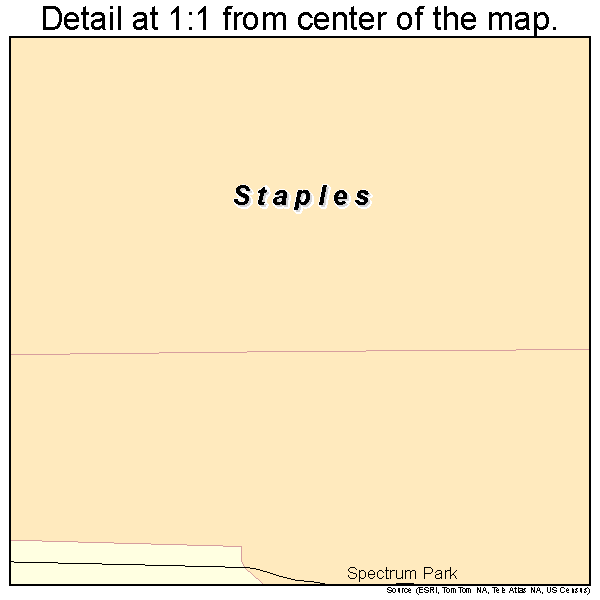 Staples, Minnesota road map detail