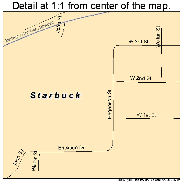 Starbuck, Minnesota road map detail