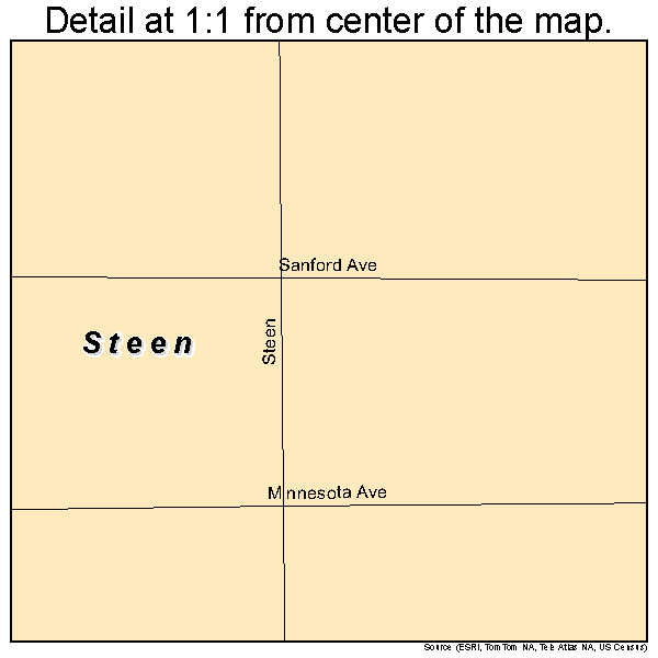 Steen, Minnesota road map detail