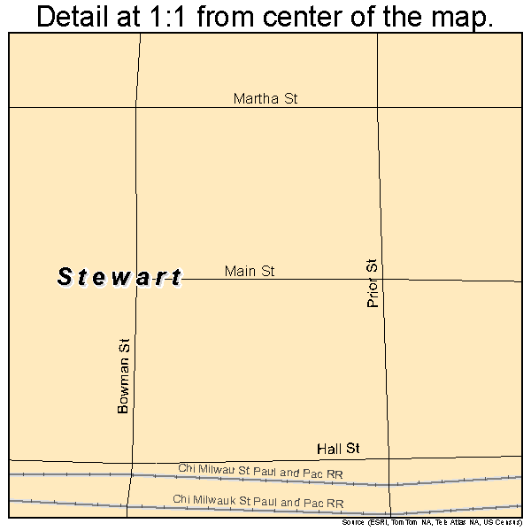 Stewart, Minnesota road map detail
