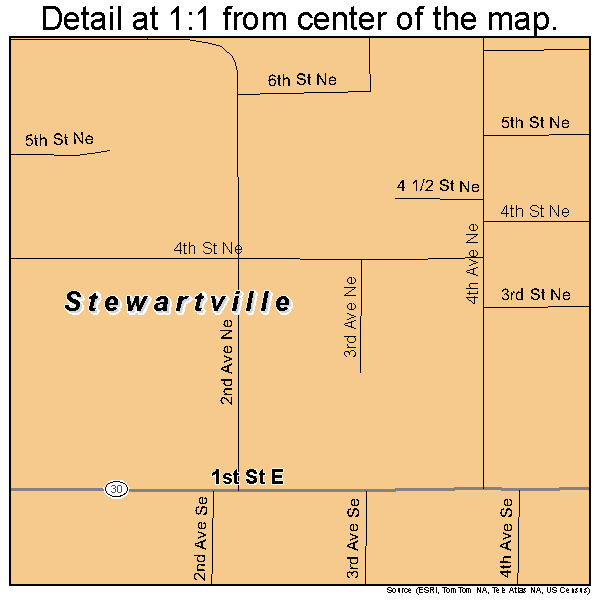 Stewartville, Minnesota road map detail