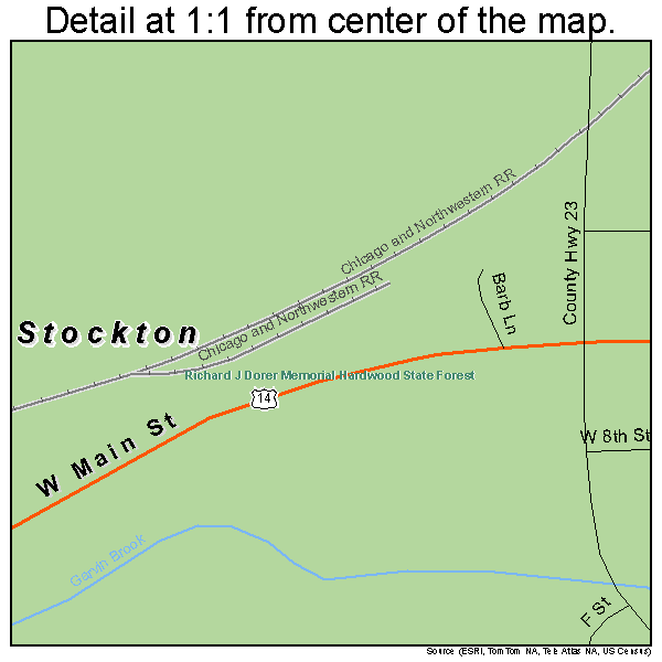 Stockton, Minnesota road map detail