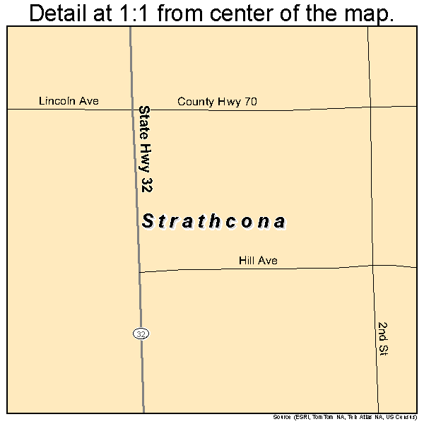 Strathcona, Minnesota road map detail