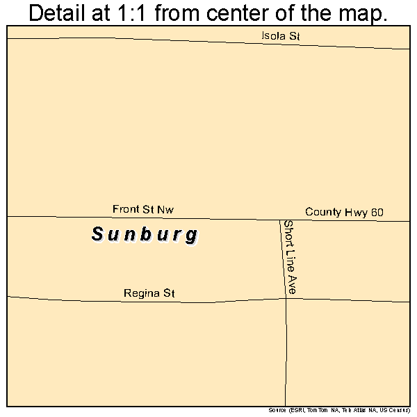 Sunburg, Minnesota road map detail