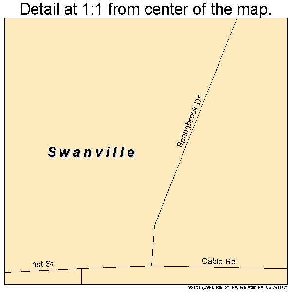 Swanville, Minnesota road map detail