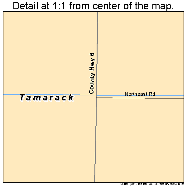 Tamarack, Minnesota road map detail