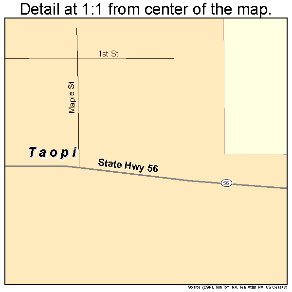 Taopi, Minnesota road map detail