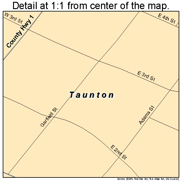 Taunton, Minnesota road map detail