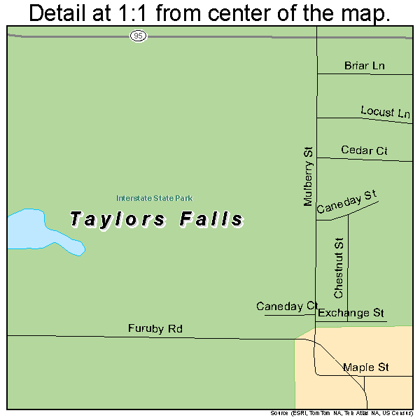 Taylors Falls, Minnesota road map detail
