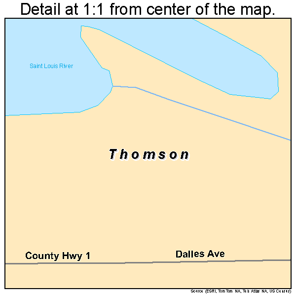 Thomson, Minnesota road map detail
