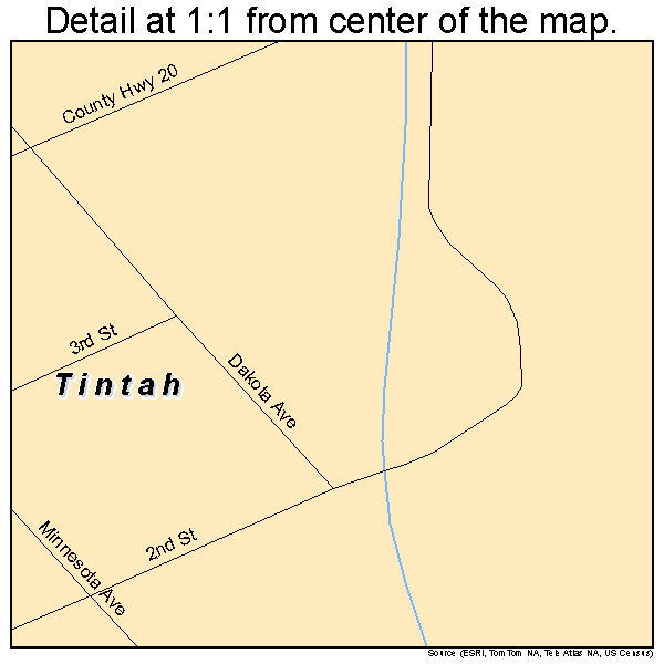Tintah, Minnesota road map detail