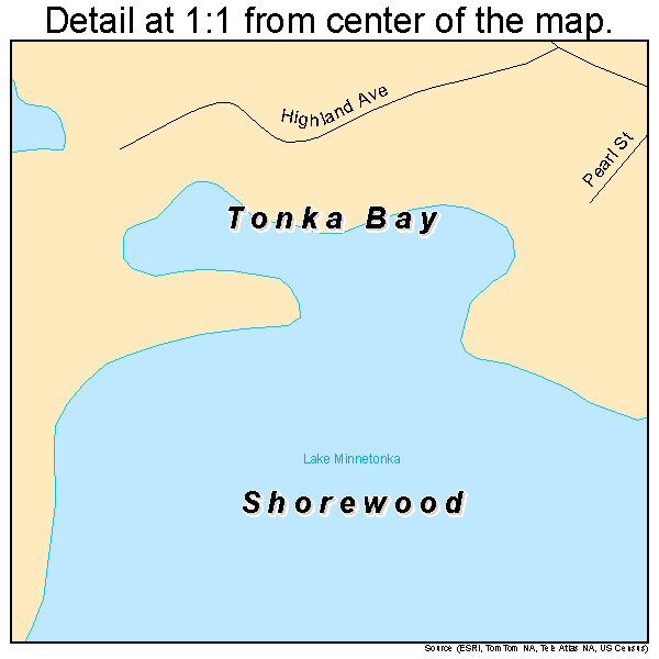 Tonka Bay, Minnesota road map detail