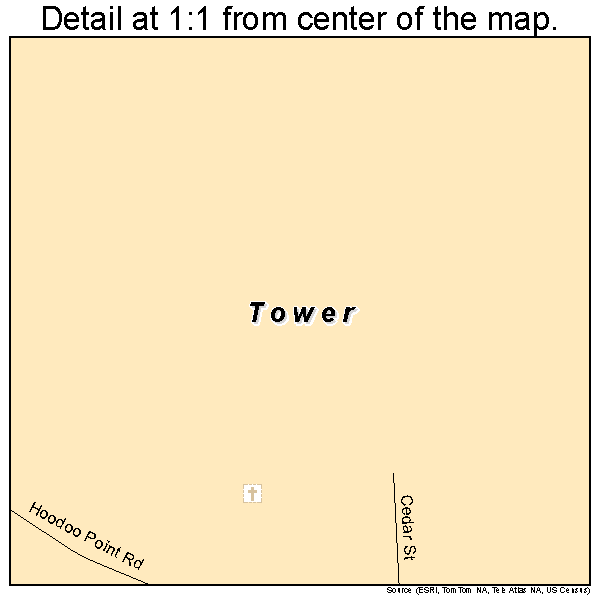 Tower, Minnesota road map detail