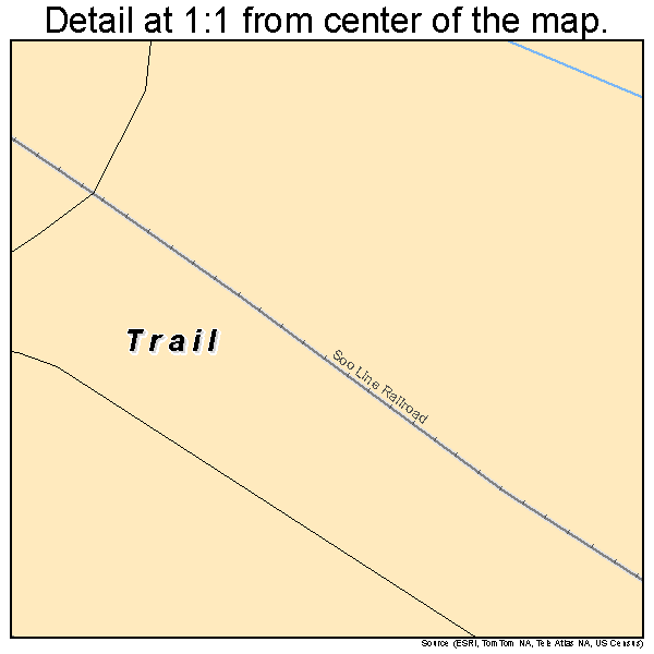 Trail, Minnesota road map detail