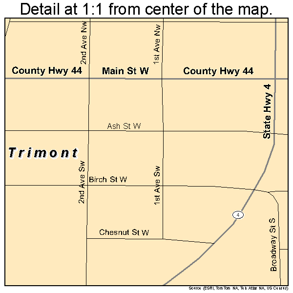 Trimont, Minnesota road map detail