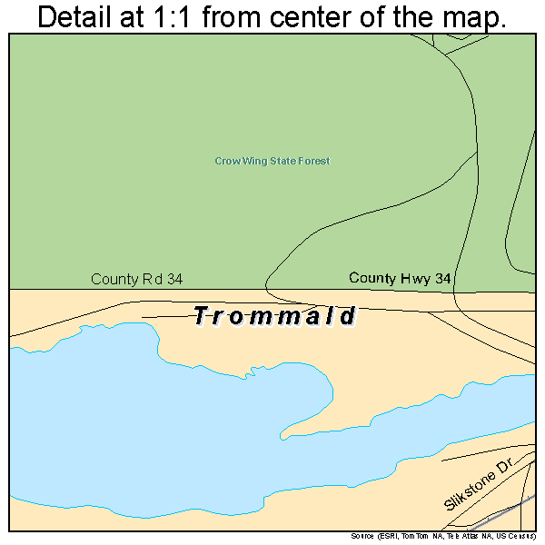 Trommald, Minnesota road map detail