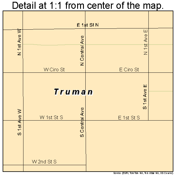 Truman, Minnesota road map detail