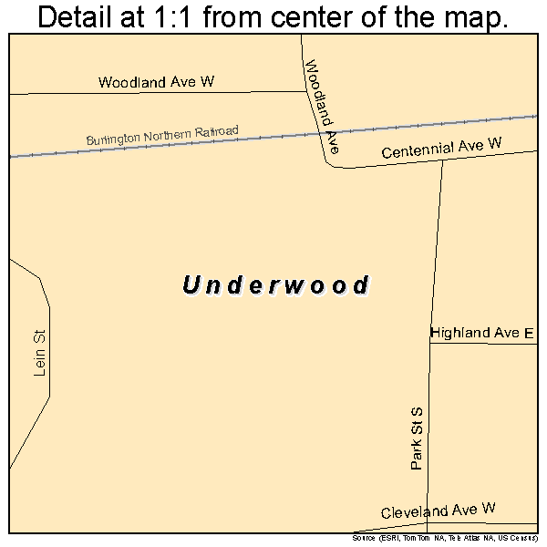 Underwood, Minnesota road map detail
