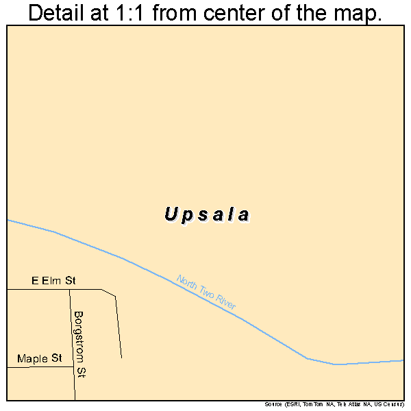 Upsala, Minnesota road map detail