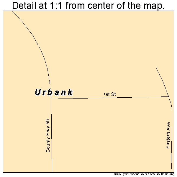 Urbank, Minnesota road map detail