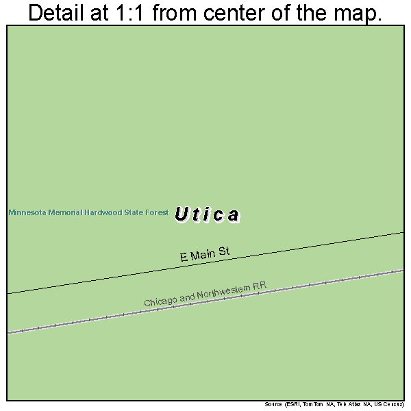 Utica, Minnesota road map detail