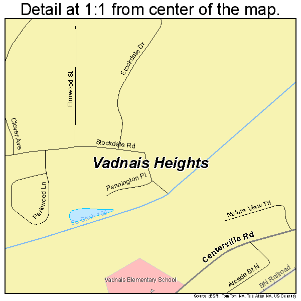 Vadnais Heights, Minnesota road map detail