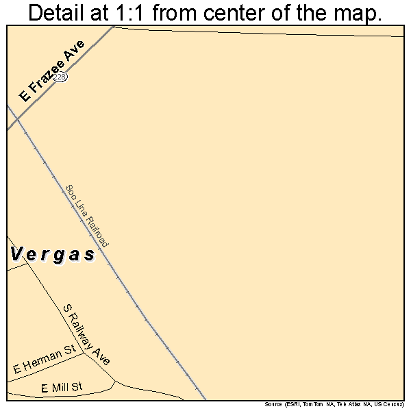 Vergas, Minnesota road map detail