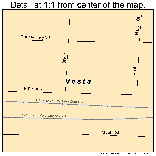 Vesta, Minnesota road map detail