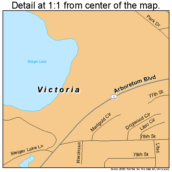 Victoria, Minnesota road map detail