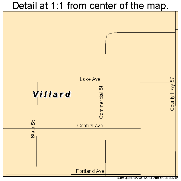 Villard, Minnesota road map detail