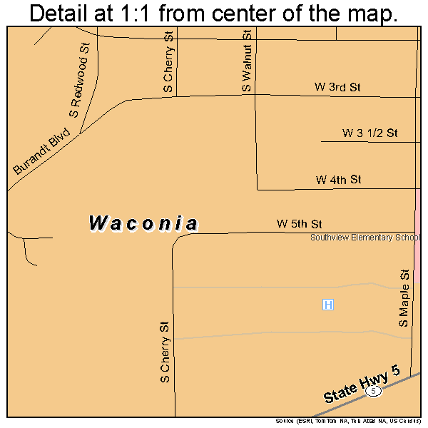 Waconia, Minnesota road map detail