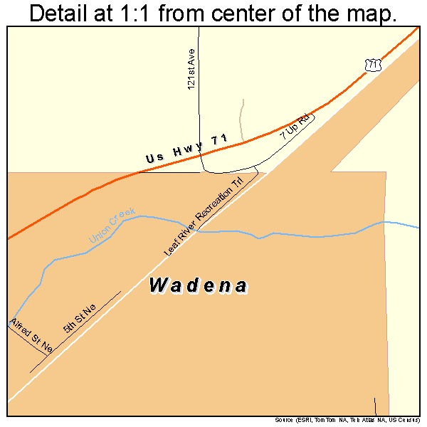 Wadena, Minnesota road map detail