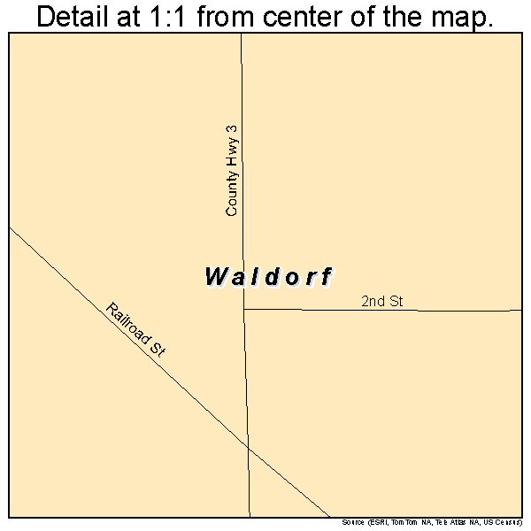 Waldorf, Minnesota road map detail