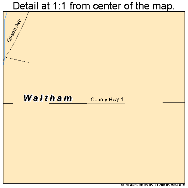 Waltham, Minnesota road map detail