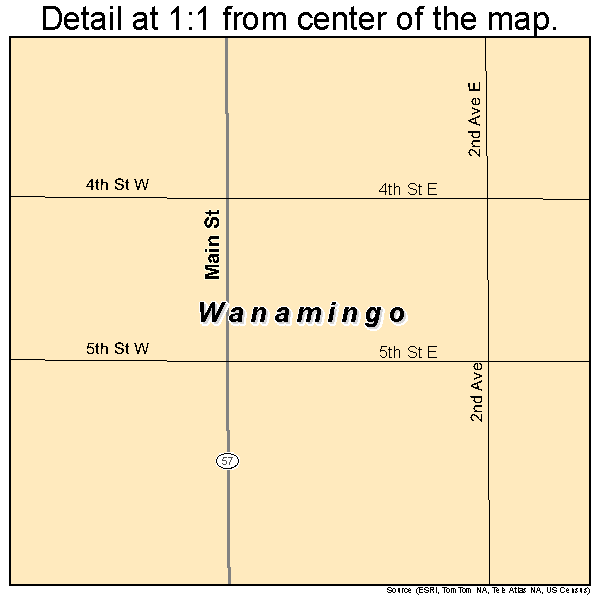 Wanamingo, Minnesota road map detail