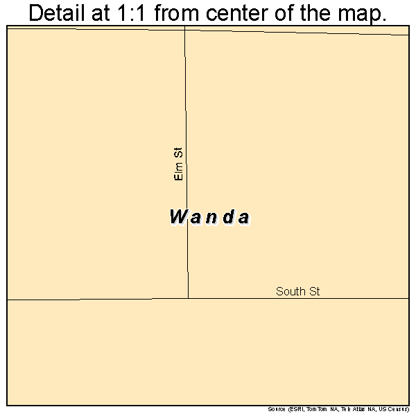 Wanda, Minnesota road map detail